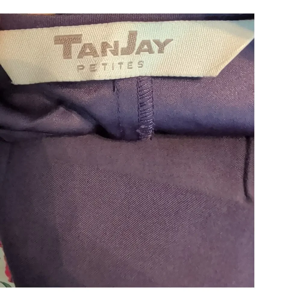 VTG Tan Jan Petites Women's Size 14/12 2 Pc. Purple Sleeveless Top & Pants Set